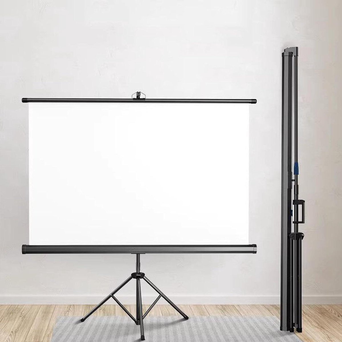 Projectiescherm - Filmscherm Beamer - Thuisbioscoop Creëren - Automatische Vergendeling - 60 inch - Metaal