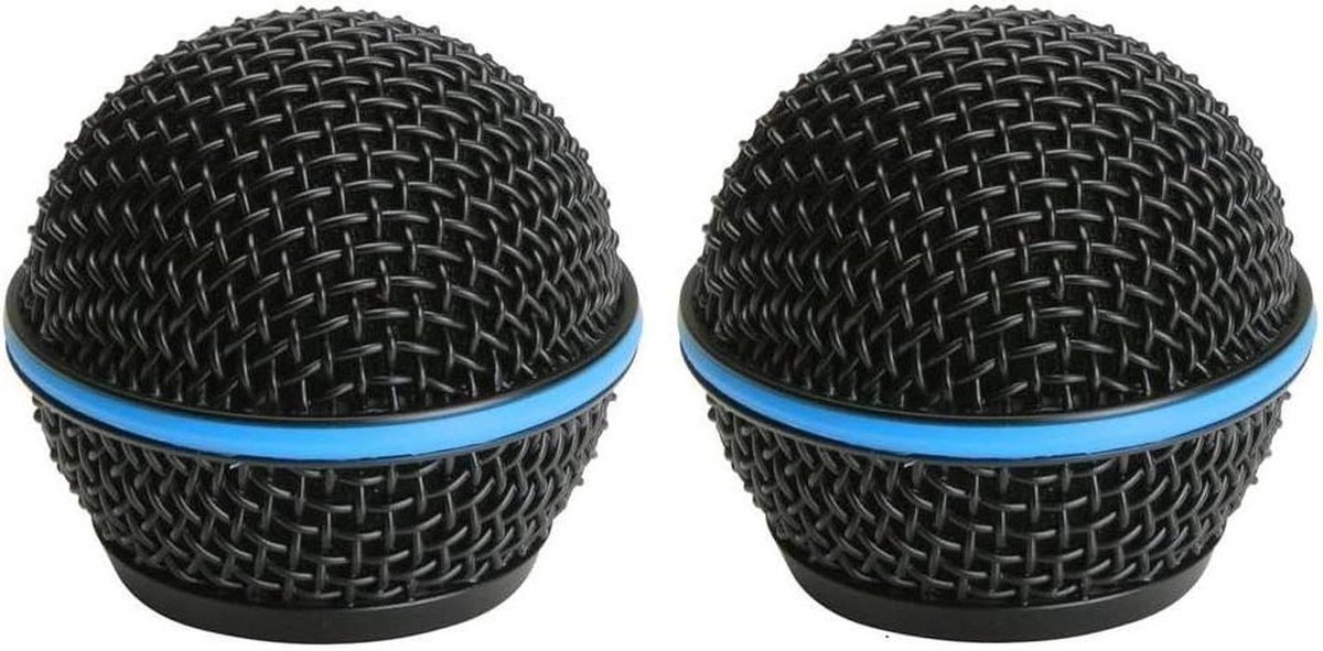 Microfoon Grill - Vervangende Kap - Vocale Optredens - Deukbestendig Rooster - 2 Stuks - Zwart