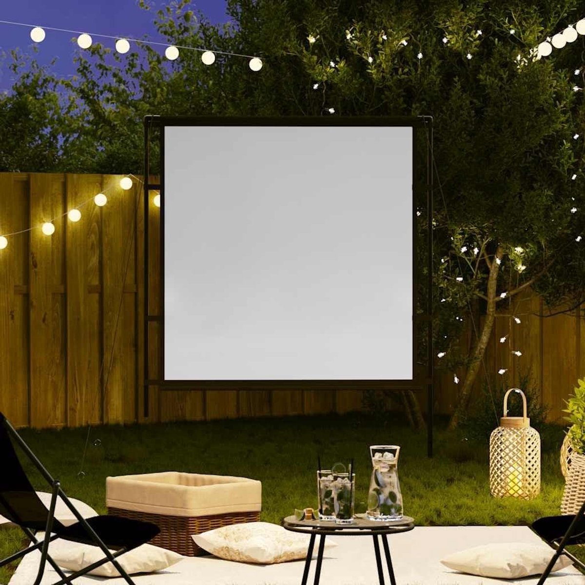 Projectiescherm - Draagbaar scherm - Thuisbioscoop - Stabiele dubbele beugels - 89 inch diagonaal - Mat wit