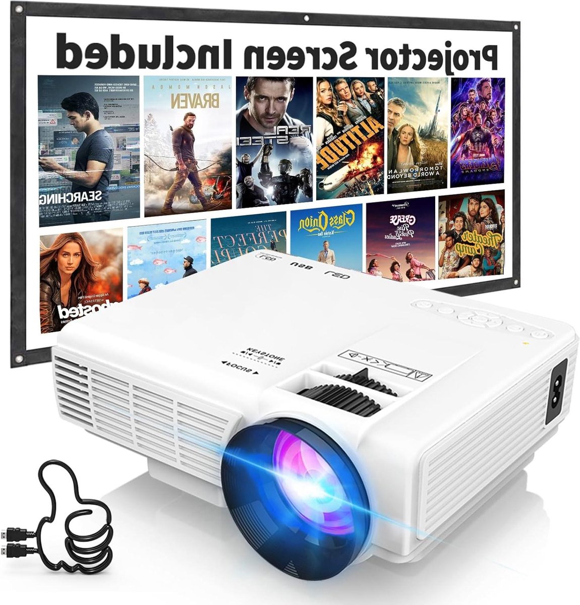 Mini Projector - Draagbare Beamer - Home Cinema - 100 Inch Scherm - 7500 Lumen - Standaard