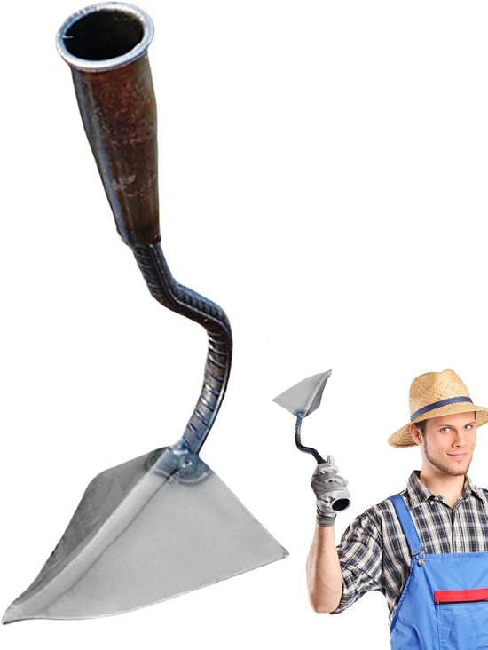 Tuinhak met steel - Onkruidsteker gazon - Bodem bewerken - Ergonomisch handvat - 28.1 cm - Zilver — afbeelding 5