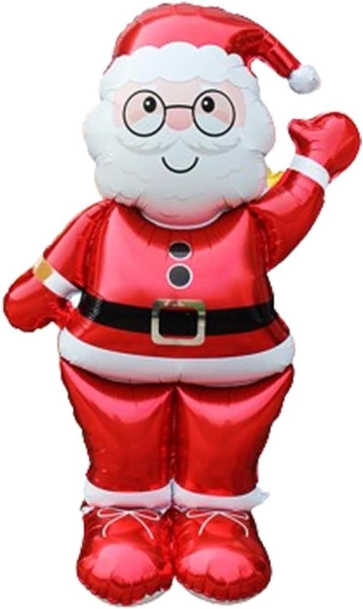 Kerstballonnen - Opblaasbaar figuur - Feestelijke decoratie - Stabiele basis - 155 x 83 cm - Kerstman