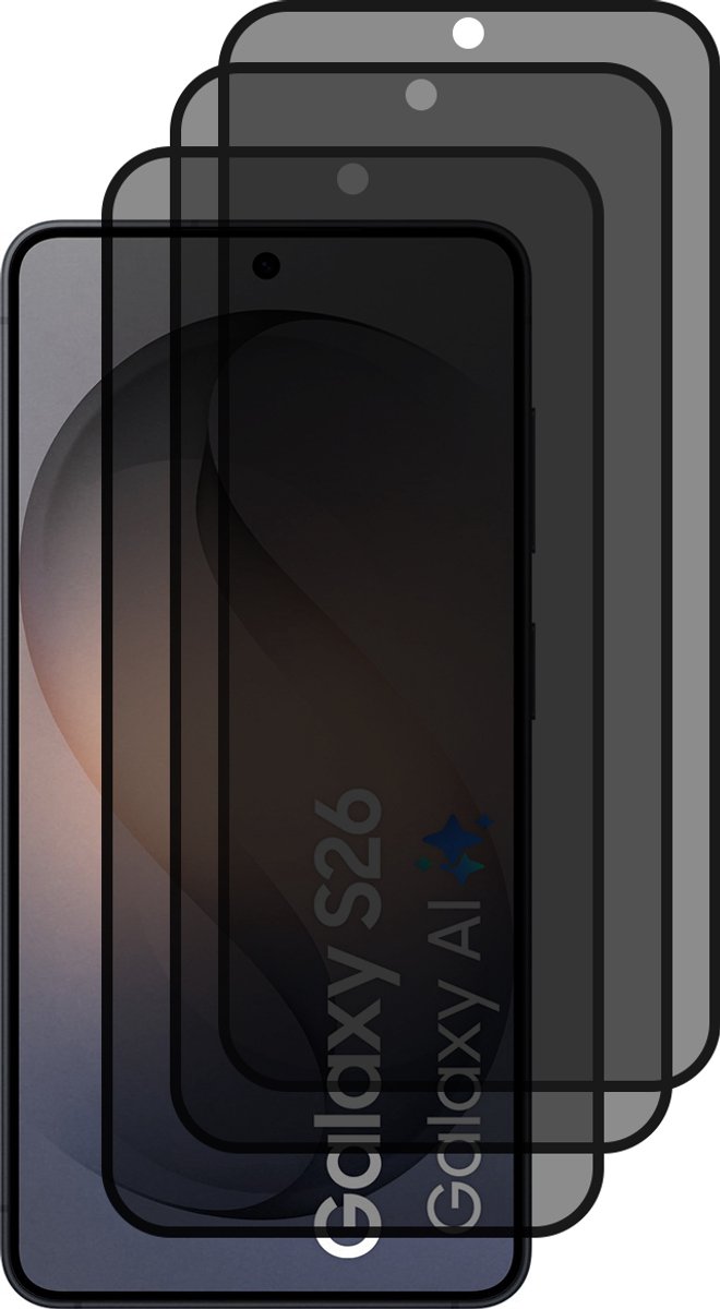 Samsung Galaxy S26 Privacy Screenprotector gehard glas tempered glass - 3 stuks