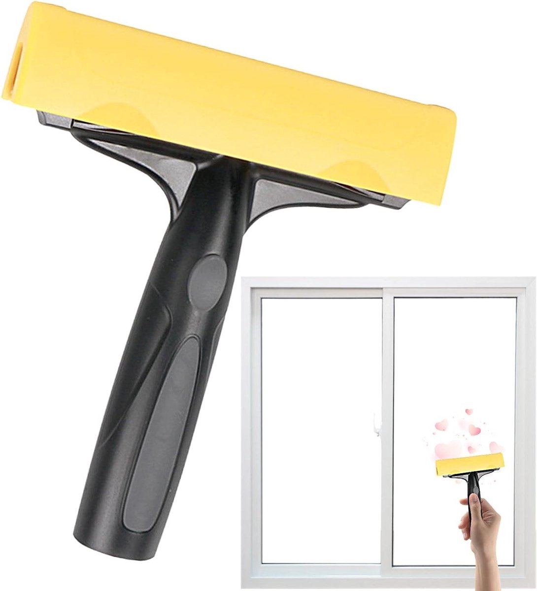 Voorruit Sticker Schraper - Glas Lijm Verwijderaar - Auto Reinigen - Ergonomische Handgreep - 17 x 15 cm - Grijs