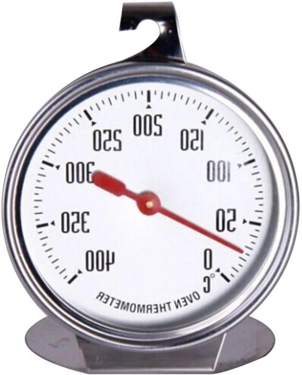 Oven Thermometer - Vleesmeter Temperatuurmeter - Nauwkeurig Bakken - Roestvrij Staal - 0-400°C - Zilver