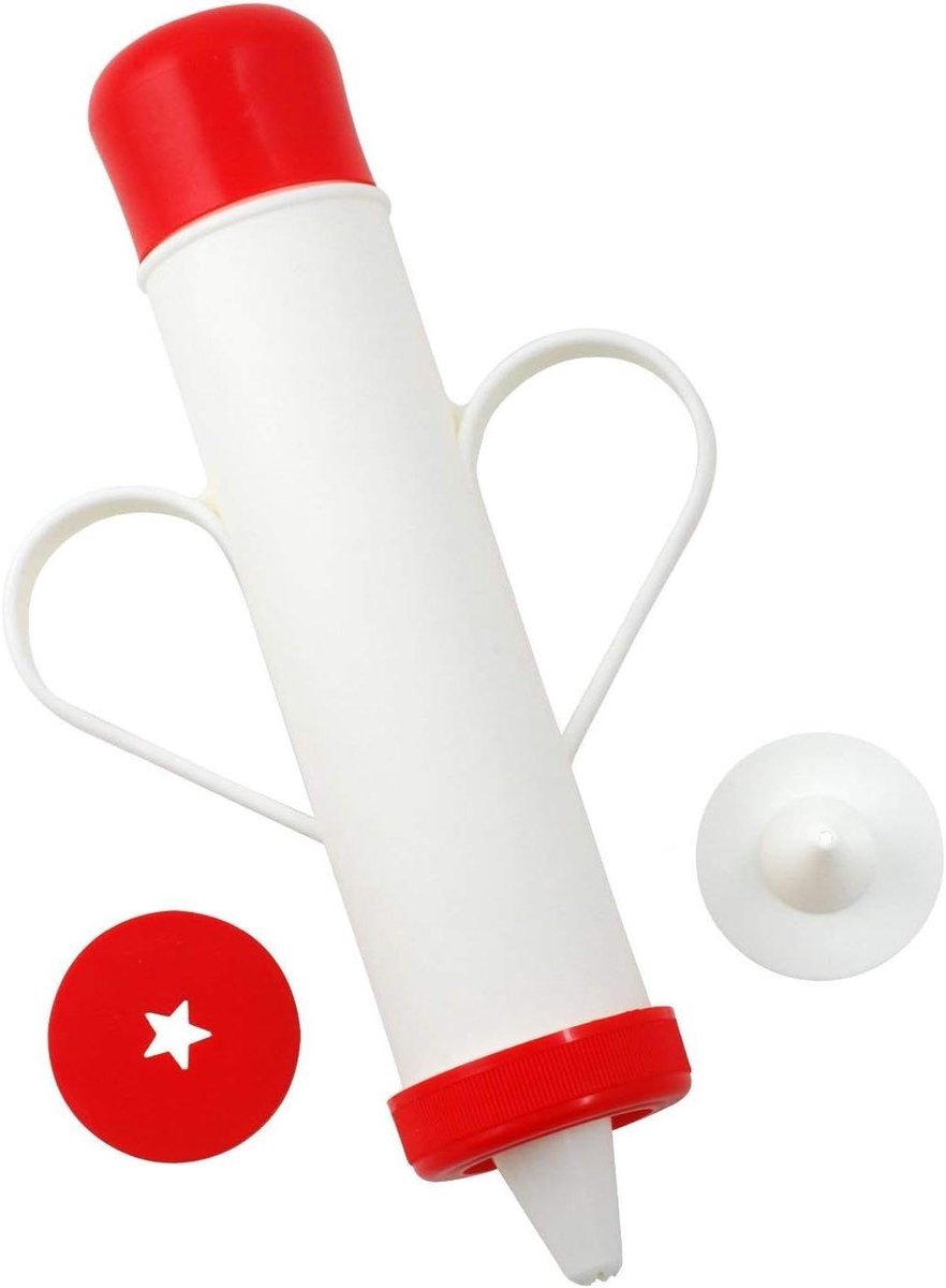 Churros Koekjespers - Deegspuit - Zelf Bakken - Met 2 Spuitmonden - 26 cm - Wit