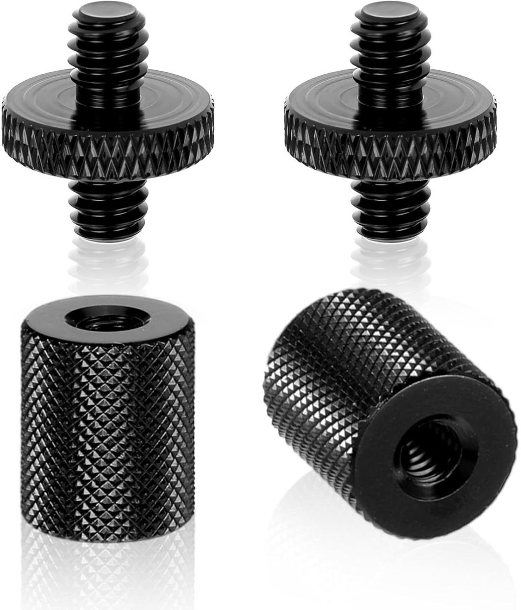Statiefschroefadapters - Camera schroef - Foto en video - Aluminiumlegering - 4 stuks - Zwart