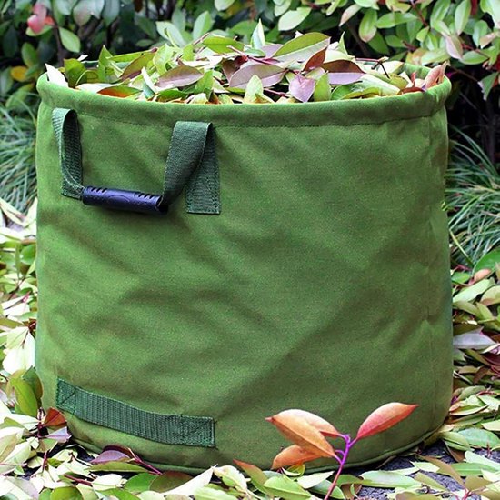125L extra sterke tuintas met handvat, groene bladopvangzak met militair canvas (45,7 cm hoog, 55,8 cm diep) van Glorytec — afbeelding 3