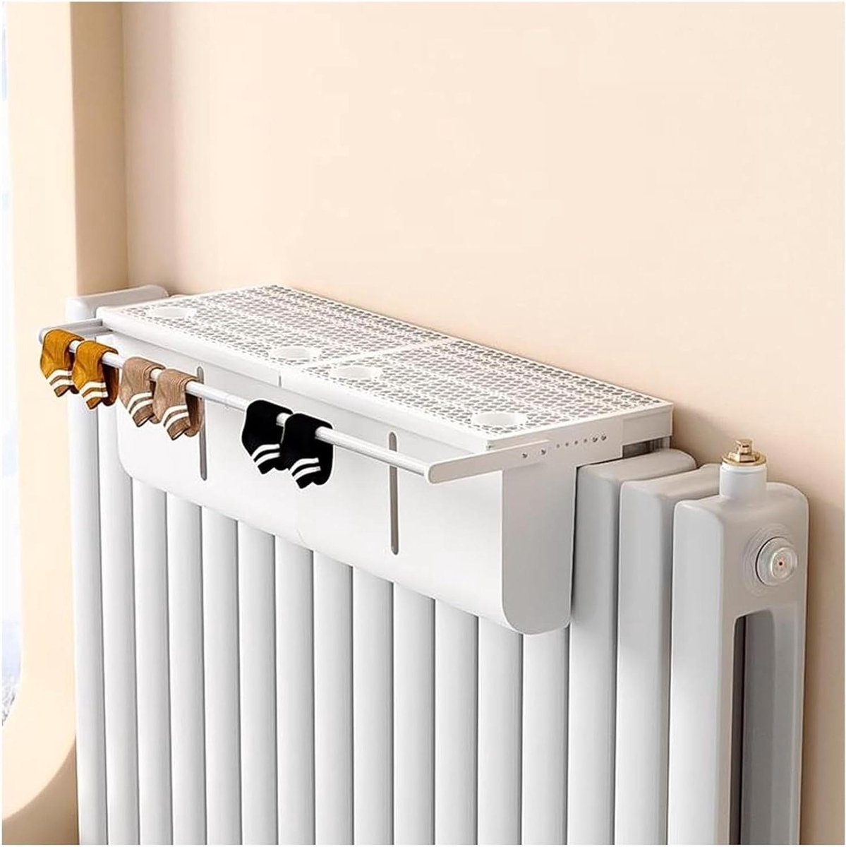 Radiatorluchtbevochtiger - Plastic doos - Luchtkwaliteit verbeteren - Geen elektriciteit nodig - Transparant niveau - Wit