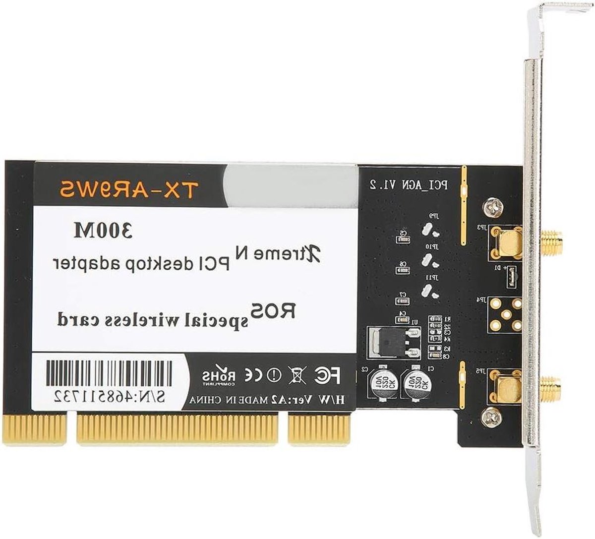 Draadloze Netwerkkaart - PCI Express Adapter - Desktop Internet - 300 Mbps Snelheid - 2.4 GHz Band - Groen