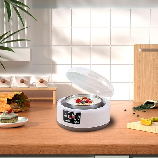 Yoghurtmaker - Dessertapparaat - Zelf Yoghurt Maken - Instelbare Tijd Temperatuur - 21.6 x 21.6 x 15.5 cm - Wit — afbeelding 5