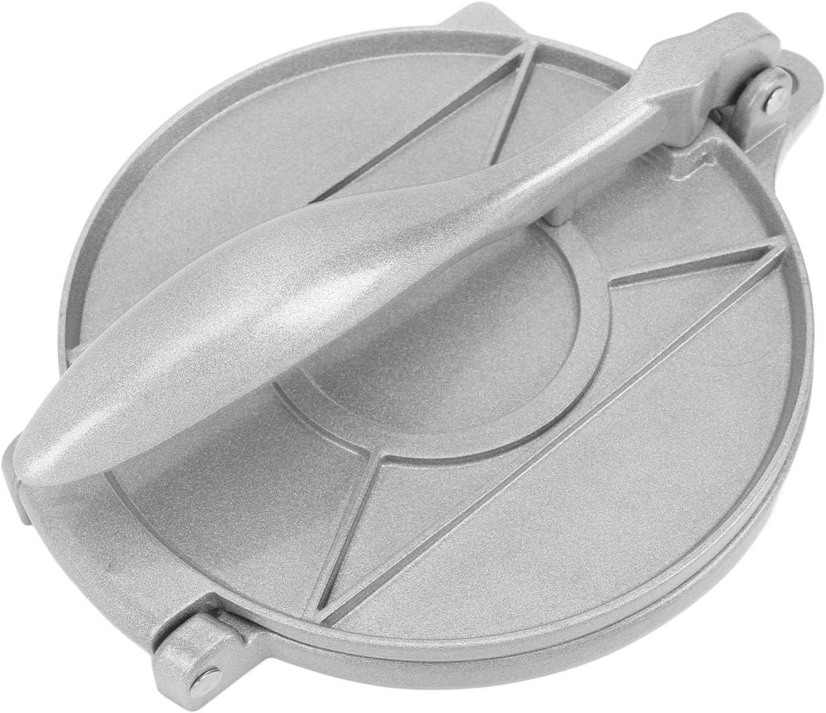 Tortilla Maker - Maïs Pers - Handgemaakte Taarten - Efficiënte Deegpers - 24 x 21 x 8 cm - Zilver