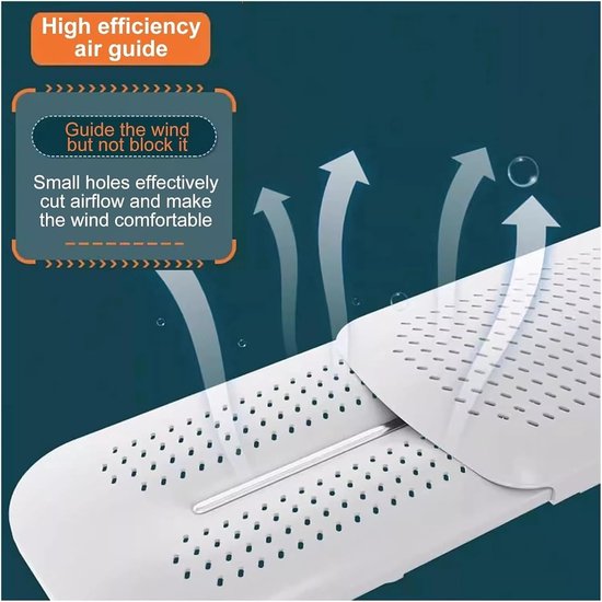 Airco Deflector - Windscherm - Comfort Verhogend - Verstelbare Hoek - 67-96 cm - Wit — afbeelding 3