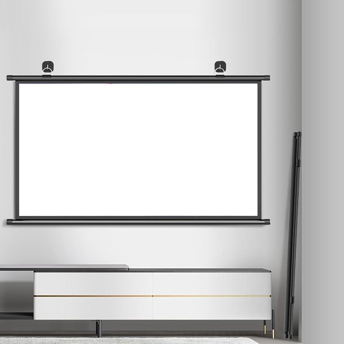 Projectiescherm Uitschuifbaar - Filmscherm Kreukvrij - Thuisbioscoop Films - Glasvezel Materiaal - 30 tot 72 inch - Wit