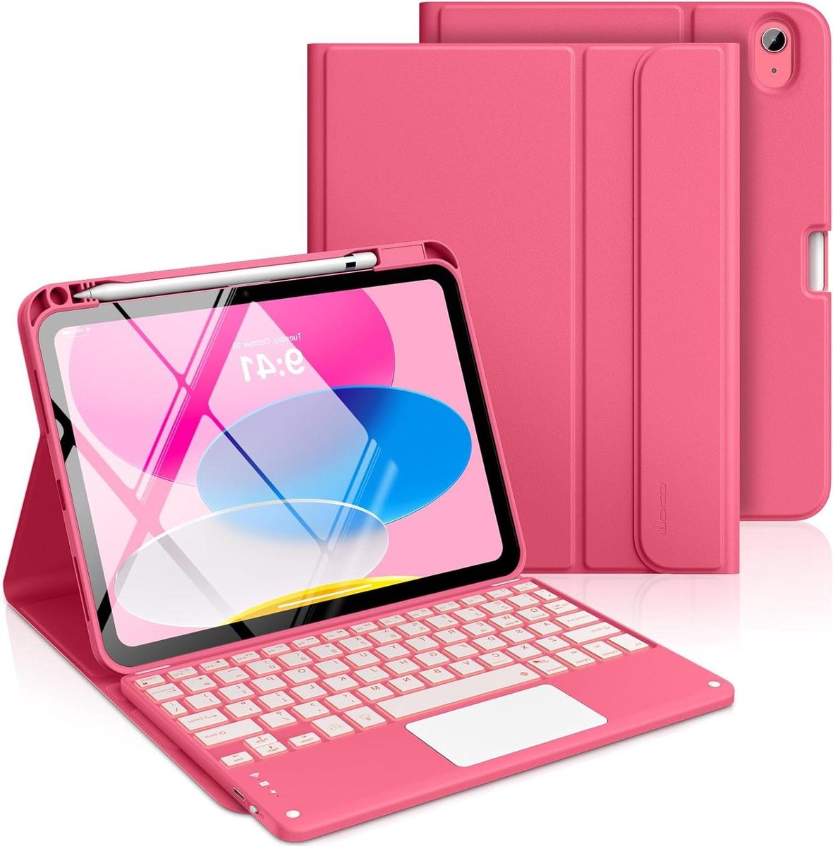 Toetsenbord Hoes - Tablet Accessoire - Productief Werken - Met Trackpad - 11 Inch - Roze