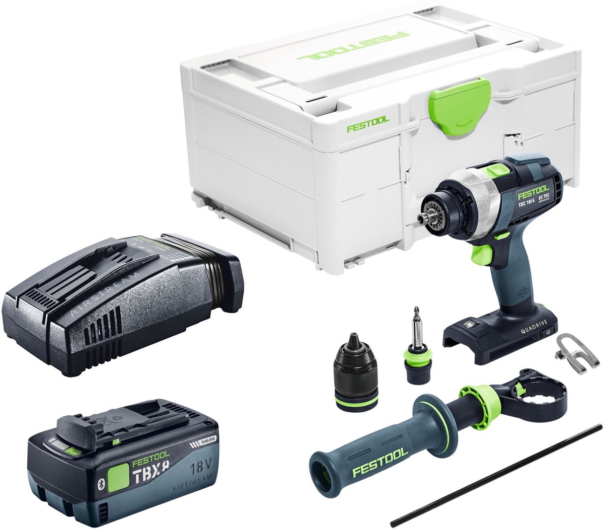Festool TDC 18/4-Basic accuboormachine 18 V 75 Nm borstelloos + 1x accu 8,0 Ah + snellader + Systainer