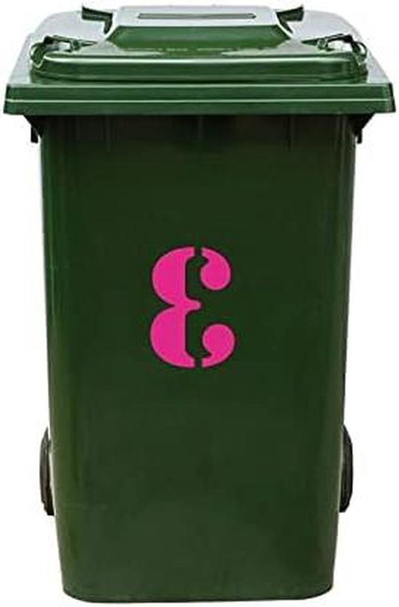Kliko Sticker - Afvalbak Nummer - Huis Nummering - Zelfklevend Vinyl - 165 x 222 cm - Roze