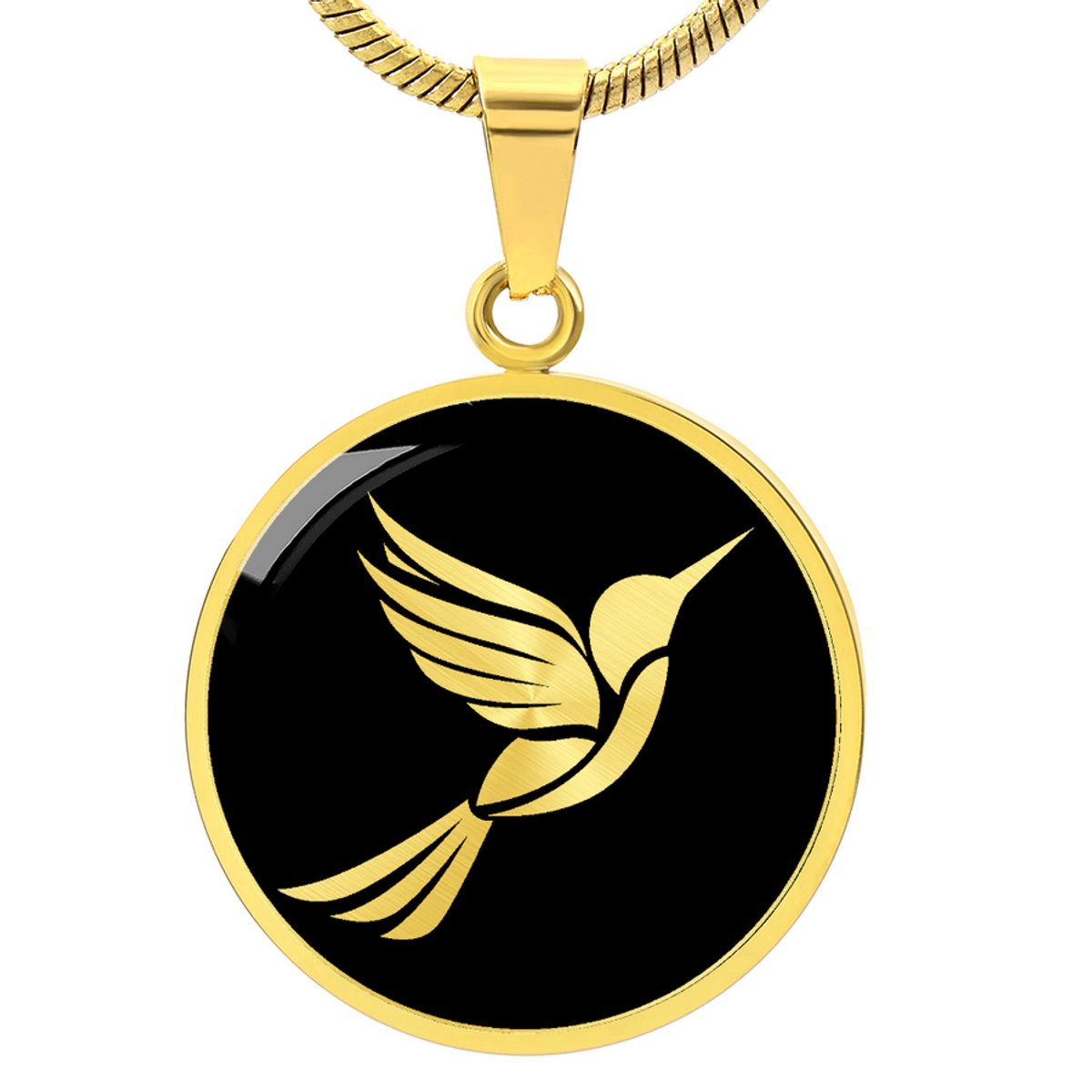 Symbolic Gifts - Kolibrie Ketting Goud Kleurig Waterproof Hummingbird Hanger - Premium Stainless Steel - Sieraad Cadeau - Verstelbaar 45 - 56 cm