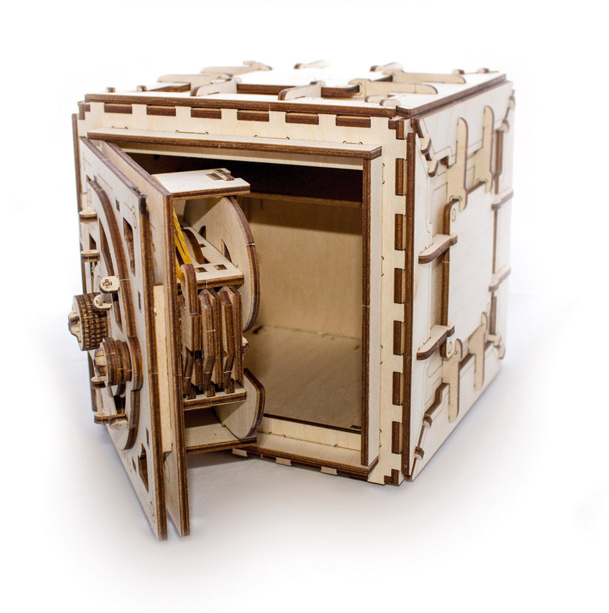 UGEARS 3D Modelbouw - Kluis - Mechanisch Bouwpakket Hout - Educatief Speelgoed — afbeelding 6