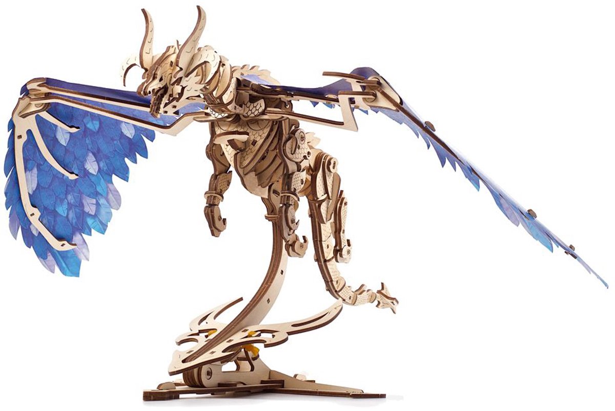 UGEARS 3D Modelbouw - Stormdraak - Mechanisch Bouwpakket Hout - Educatief Speelgoed — afbeelding 10