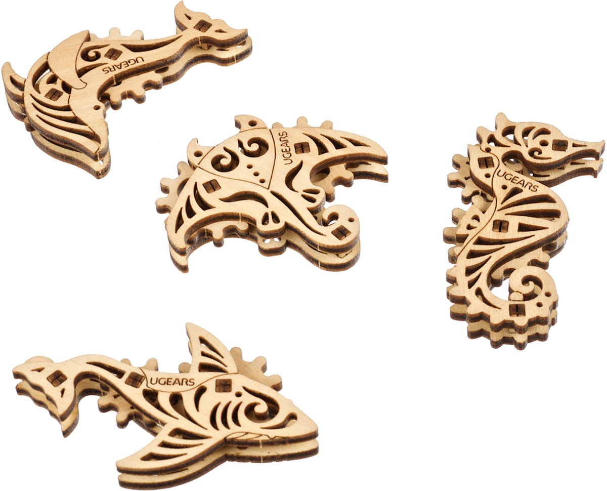 UGEARS 3D Modelbouw - U-Fidget - Pacific Ocean - Mechanisch Bouwpakket Hout - Educatief Speelgoed — afbeelding 4