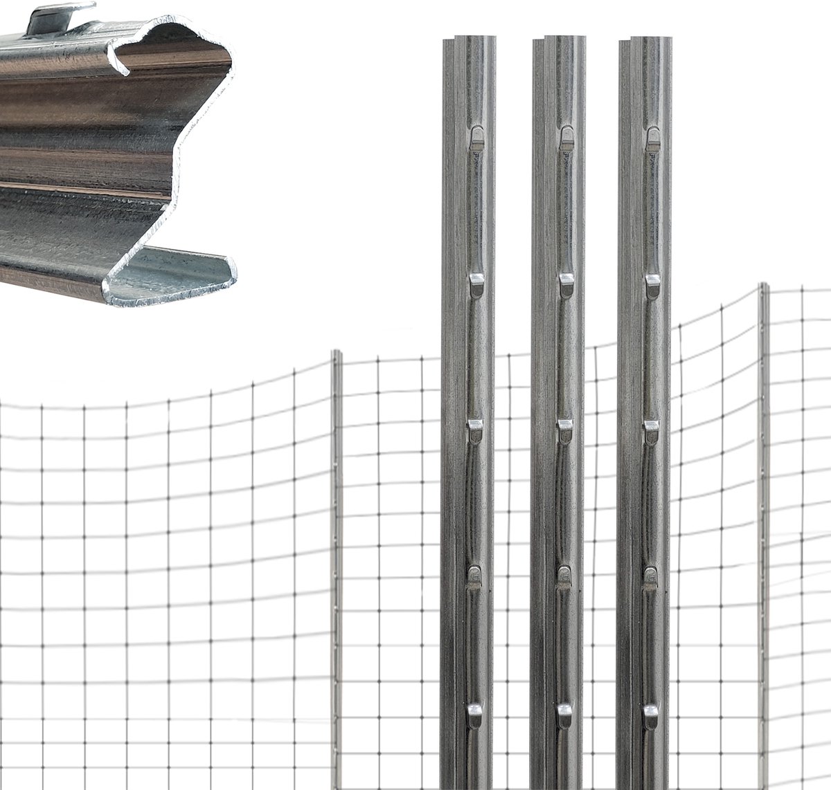 TRUTZHOLM - Z-profiel Afrasteringspaal Set van 20 - 230cm - 1,5 mm Dik - Thermisch Verzinkt - Gestanste Haken - Bosprofiel Paal