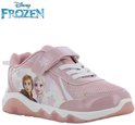 Roze Frozen sneaker met Elsa en Anna, witte zool, klittenbandsluiting en oplichtende zool.