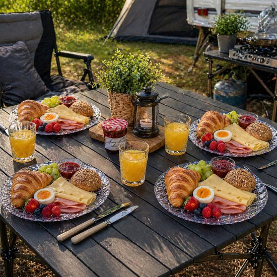 Plasticforte Onbreekbare Ontbijtborden Elite - kunststof - kristal stijl - transparant - Dia 22 cm - Camping - BBQ - Feestje — afbeelding 2