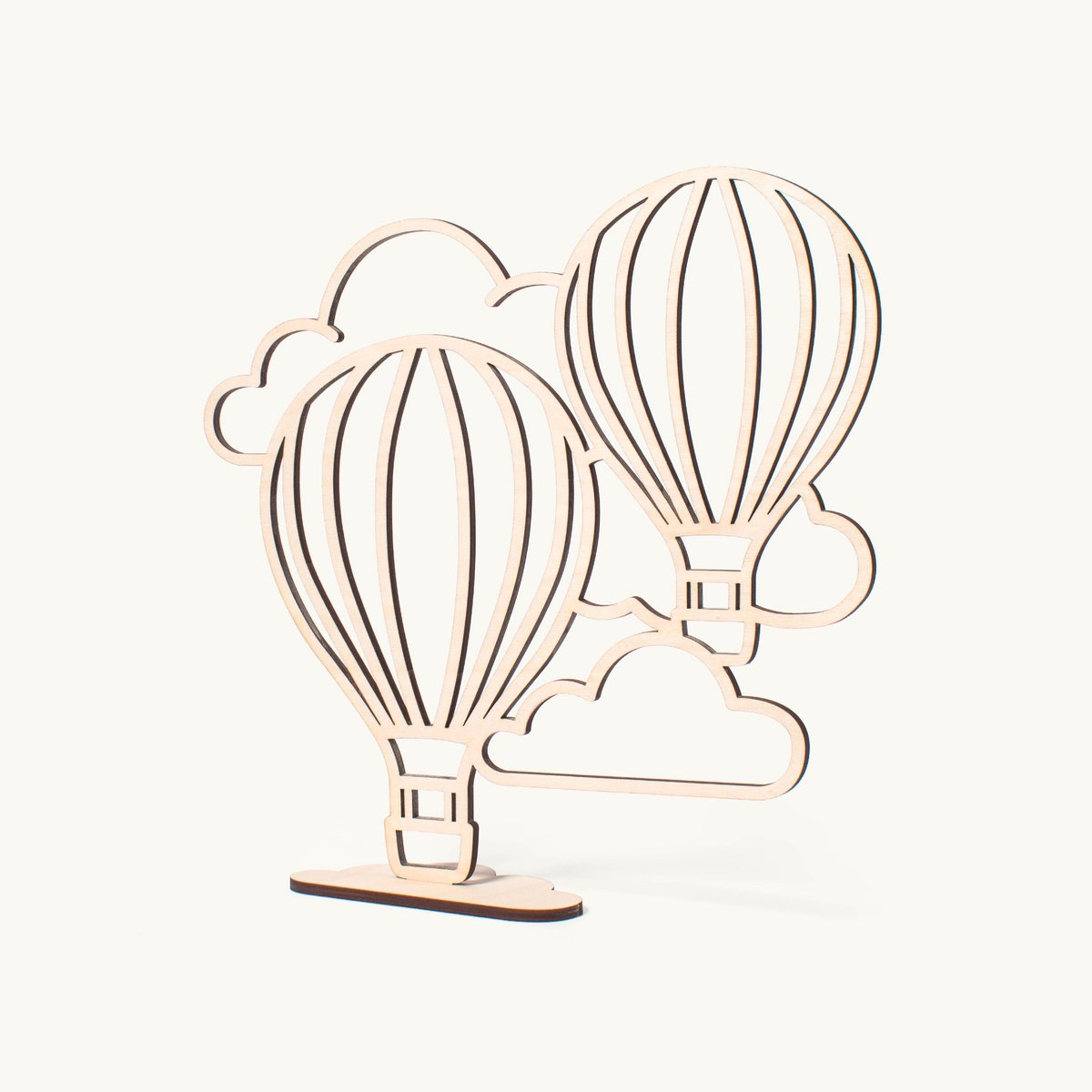 Boven de wolken | Staande decoratie | Luchtballon - duo | 25x25