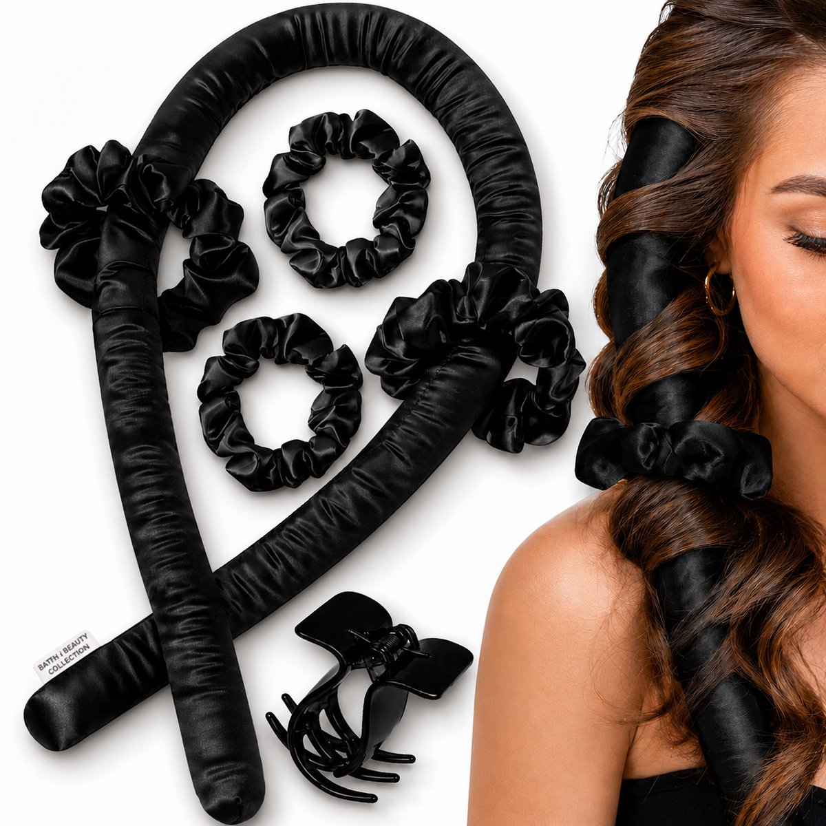 Heatless curls - Haarrollers - Krulspelden - Rollers haar - Incl. 2 scrunchies en 1 haarklip - Satijn - Soft & Silky