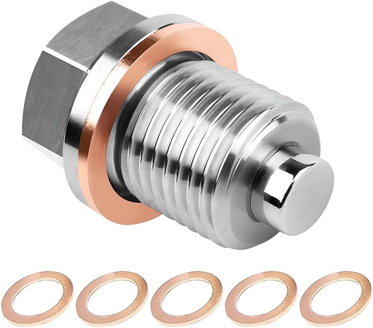 Magnetische aftapplug, magnetische aftapmoer voor carterpan, met sluitring, aftapbout van roestvrijstalen legering voor automotoren (M16x1.5)