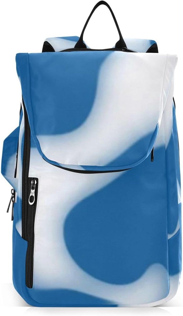 Sporttas met Racketvak - Sportrugzak Tennisbadminton - Sporten en Reizen - Waterbestendig Polyester - 68 cm Hoog - Blauw Wit Gestreept