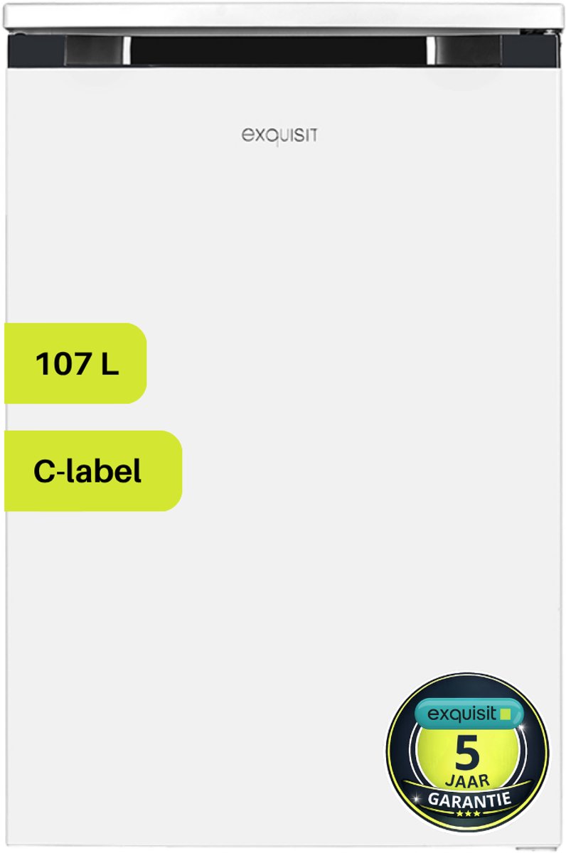Bol.com Exquisit KS16-4-051CW - Tafelmodel koelkast - 5 Jaar Garantie - C label - Met vriesvak - 107 liter - Wit aanbieding