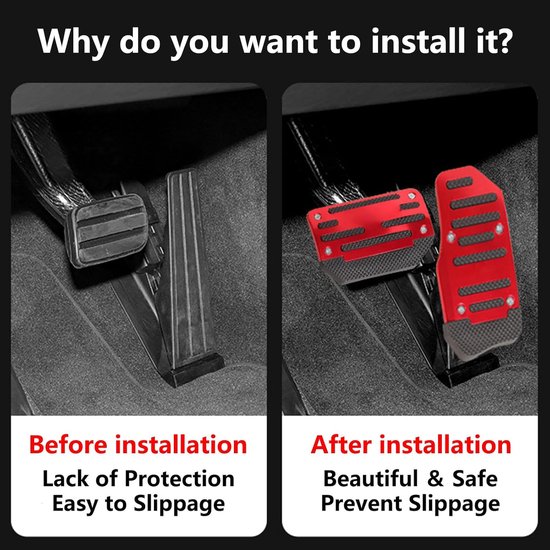 Antislip Pedaal Covers - Auto Interieur - Verbeterde Grip - Eenvoudige Installatie - Standaard Maat - Zilver — afbeelding 2