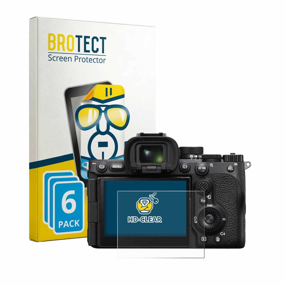 BROTECT - Screenprotector voor Sony Alpha 7R VI - Folie Beschermfolie transparant 6 Stuks