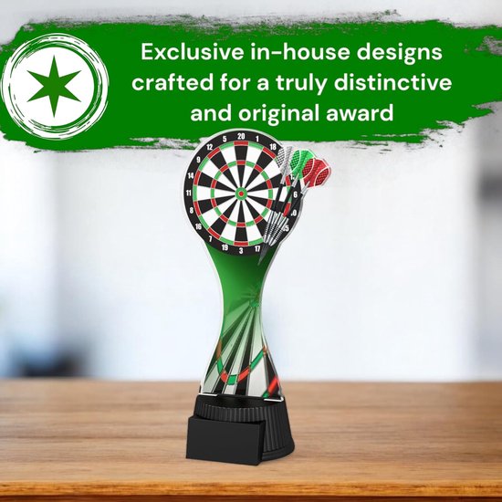 Dart Trofee - Prijs Acryl - Wedstrijd Prijzen - Uniek Exclusief - 190mm Hoog - Veelkleurig van Dart — afbeelding 2