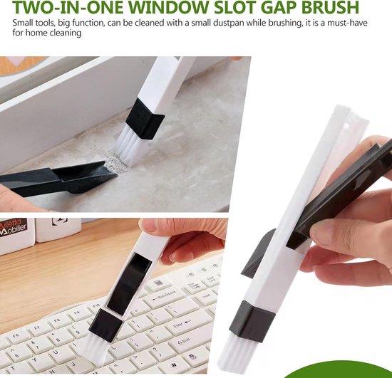 Voegenreiniger Set - Hoekborstels - Spleten Schoonmaken - 8-in-1 Multifunctioneel - 27 x 19 x 3 cm - Groen — afbeelding 4