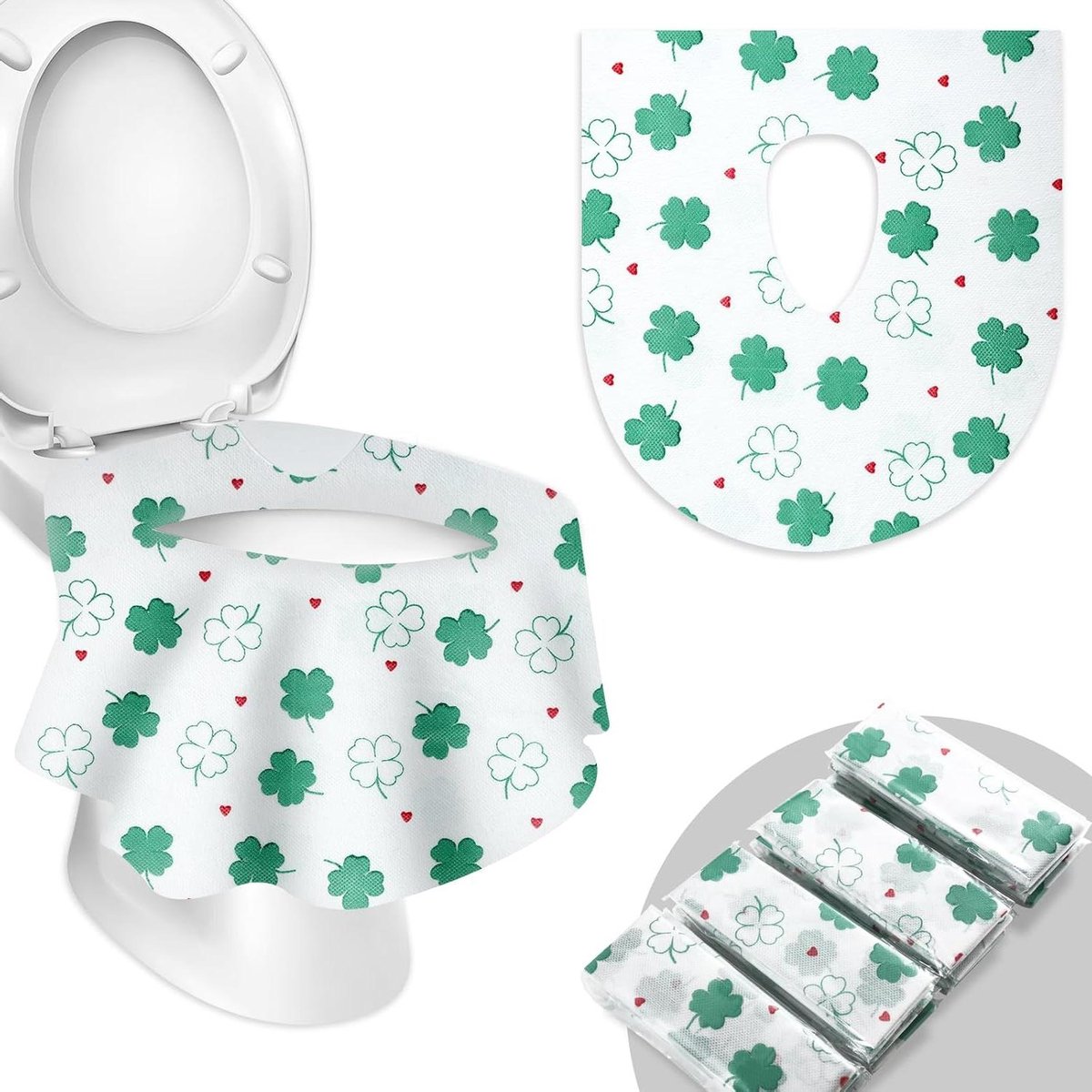 Wegwerp Toiletbrilhoezen - Toilet Covers - Persoonlijke Hygiëne - Antislip en Waterdicht - 20 stuks - Wit