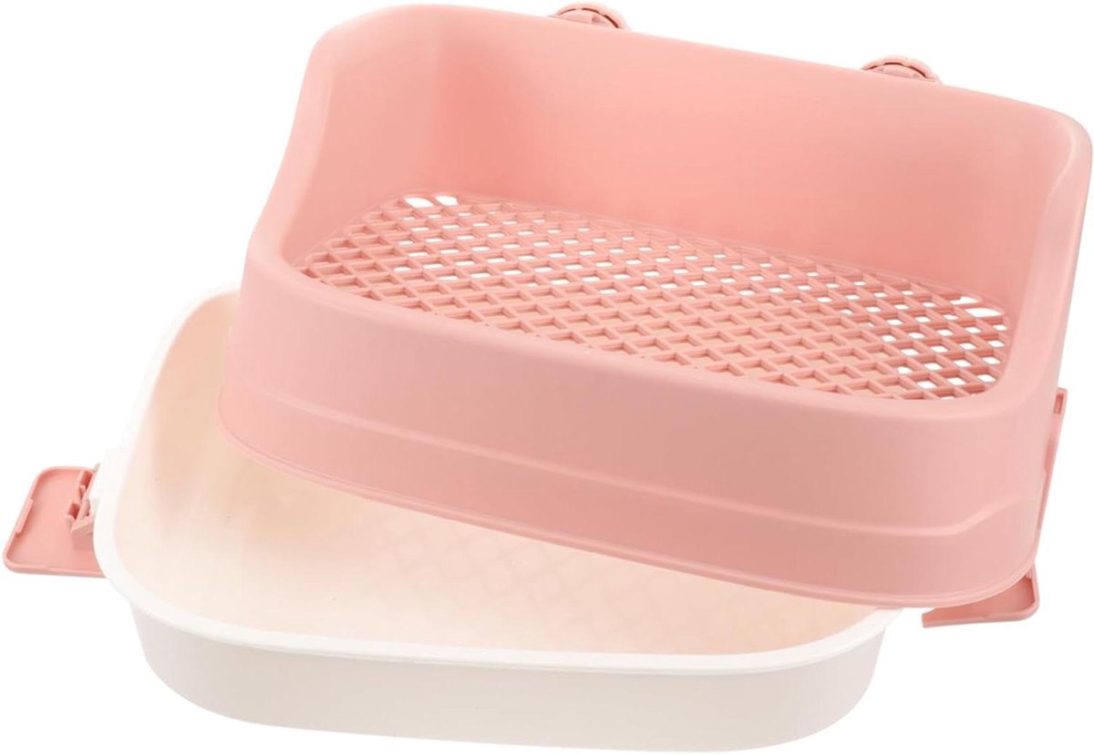 Huisdier Trainingspotje - Knaagdier Toilet - Zindelijkheidstraining - Lekvrij Ontwerp - 36 x 23 x 15 cm - Roze