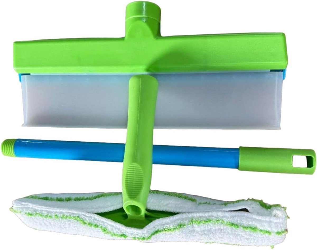 Zuigmond voor doucheschrobber - Raamreiniger wisser - Streeploos schoonmaken - Flexibele siliconen kop - 30x17x75 cm - Groen