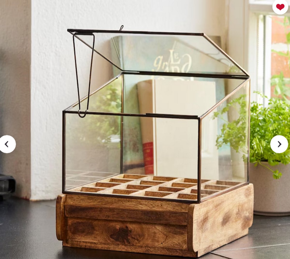 Opkweekhuis met 16 Compartimenten — Handgemaakt van Gerecycled Boomgaardhout