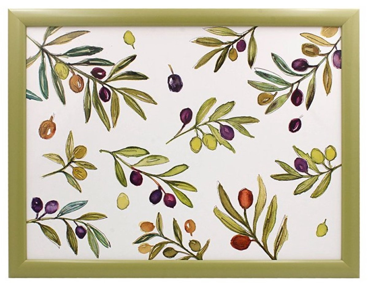 Schootkussen -laptray olijf -44 x 34 x 6 cm met pepermuntdoosje