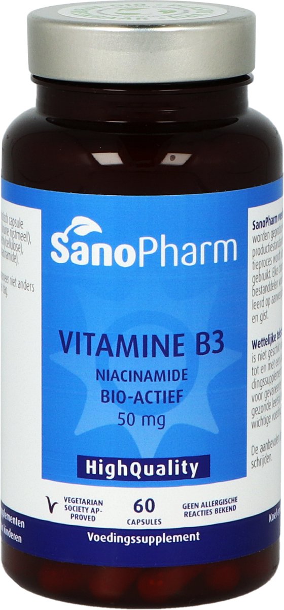 SanoPharm - High Quality Vitamine B3 (Niacinamide) - 60 capsules
