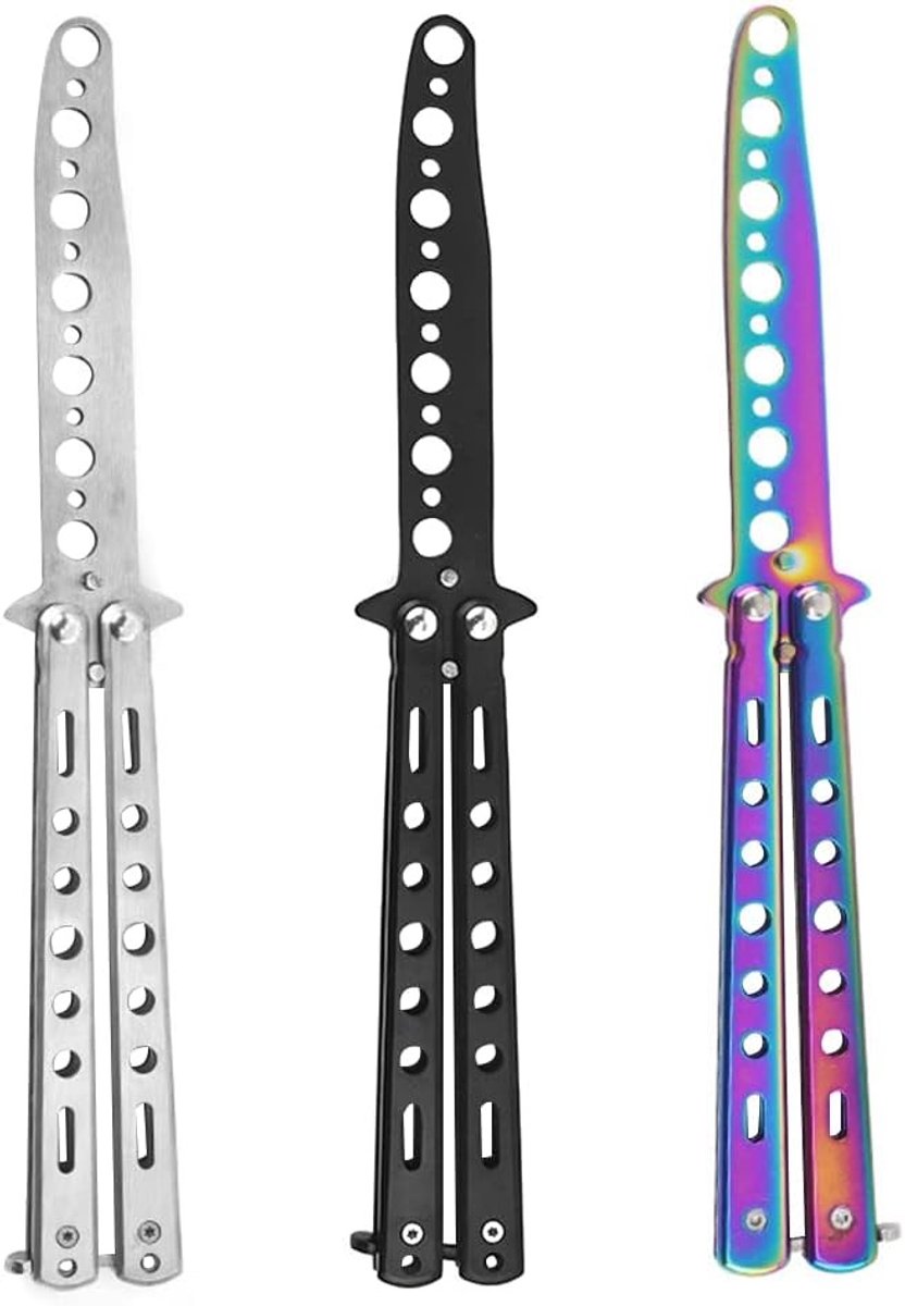 Drie Stuks Balisong Trainer voor Beginners, Ideaal voor Flipping Tricks en Training met Training Knives