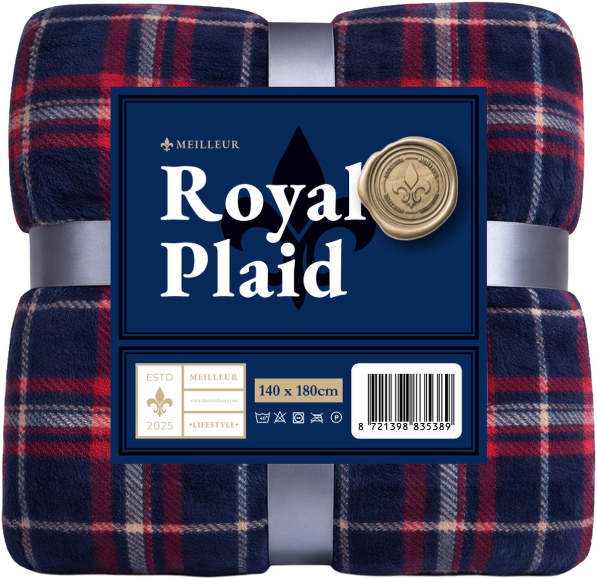 Meilleur Plaid - 140 x 180 cm - Dark print - Zachte plaid voor bank, bed en decoratie