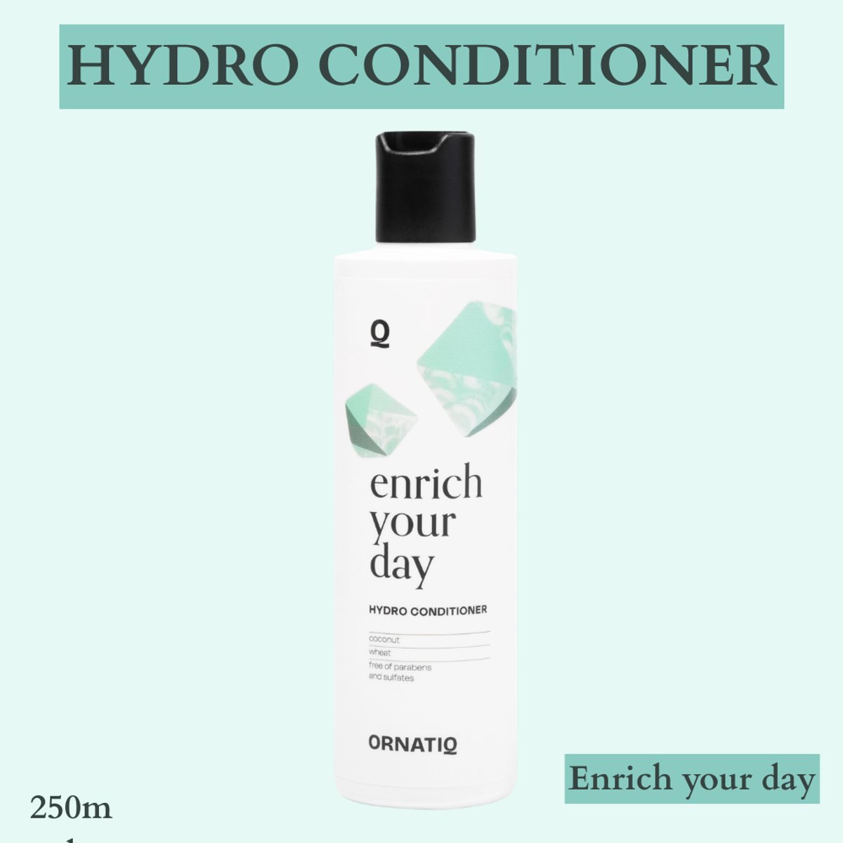Ornatiq Conditioner Hydraterende Conditioner Glansgevend Hydro voor droog & beschadigd haar Herstellende Conditioner Keratine behandeling 250ml