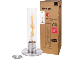 höfats SPIN classic Tafelvuur Gel 900 zilver Gel-tafelhaard voor binnen en buiten,…