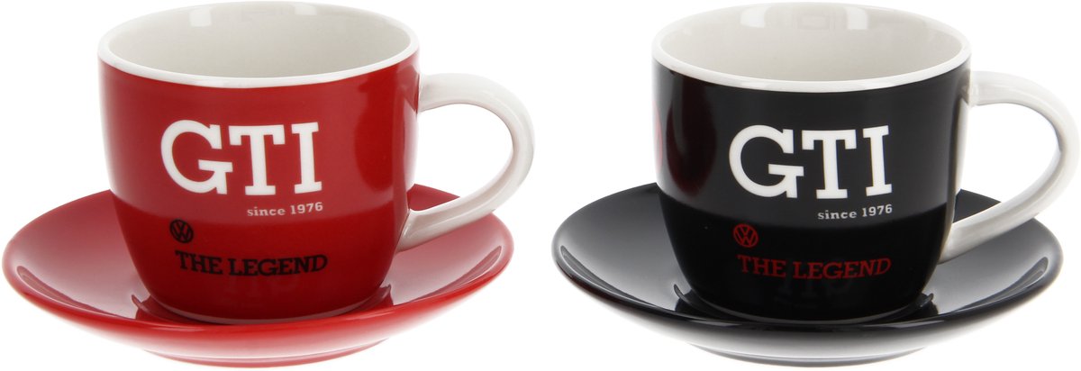 VW GTI Espresso Kop 2-pc Set 100ml - The Legend/rood & zwart