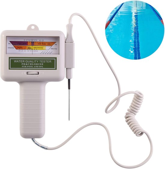 2-in-1 Watertester - pH-tester en Chloormeter - Zwembadtester - Draagbare Watermeter - zwembadwaterkwaliteit - voor Zwembad & Spa