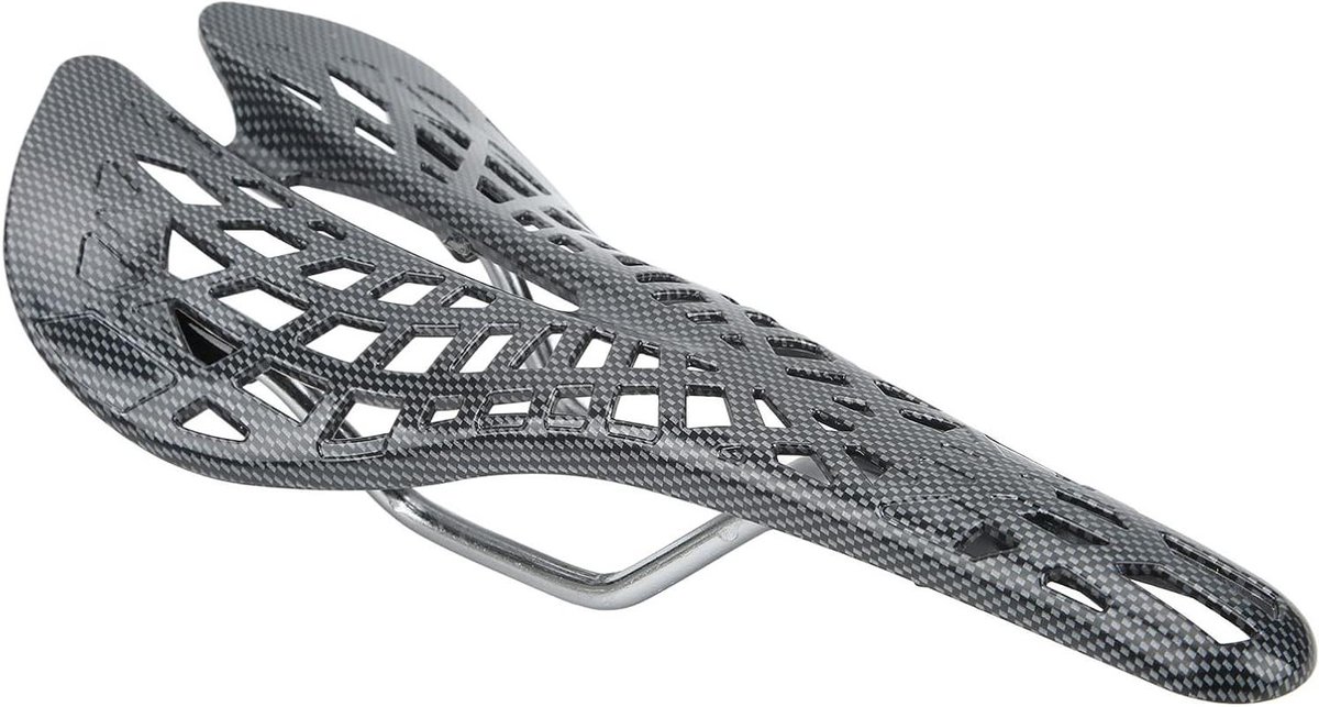 Fietszadel Koolstofvezel - Hol Zadel - Comfortabel Fietsen - Ergonomisch Hol Ontwerp - 190 gram - Zwart